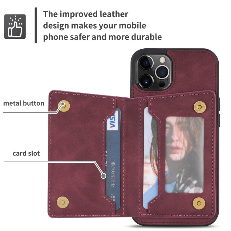 For iPhone 13 Pro Max Zipper Card Holder Phone Case