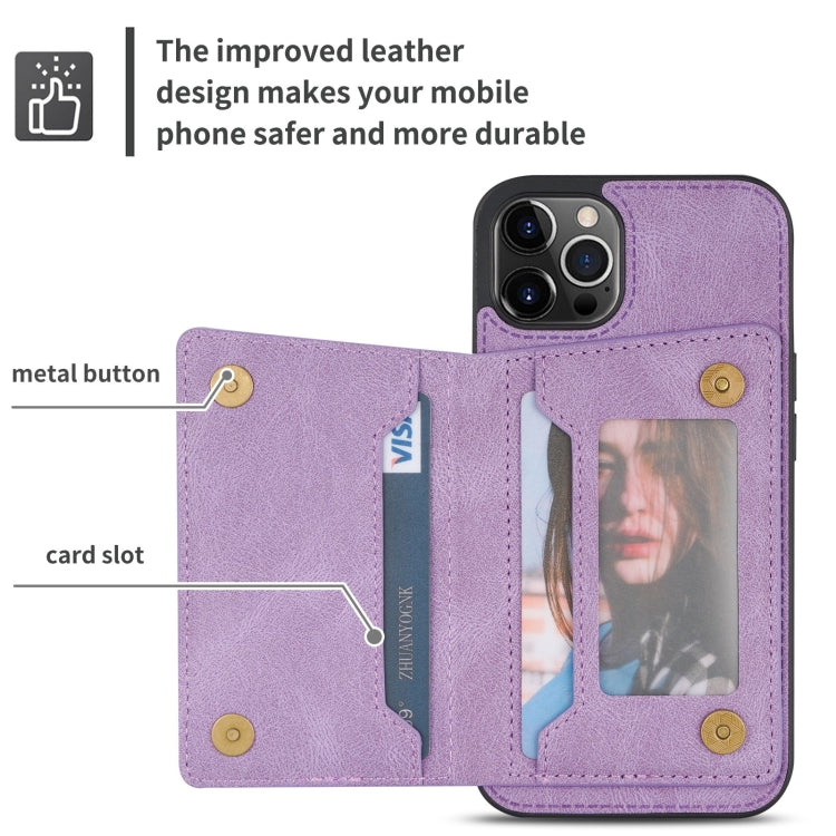 For iPhone 13 Pro Max Zipper Card Holder Phone Case