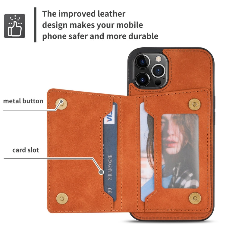 For iPhone 13 Pro Max Zipper Card Holder Phone Case