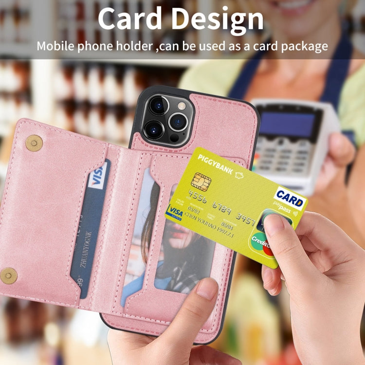 For iPhone 13 Pro Max Zipper Card Holder Phone Case