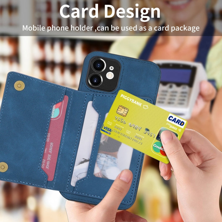 For iPhone 12 Zipper Card Holder Phone Case