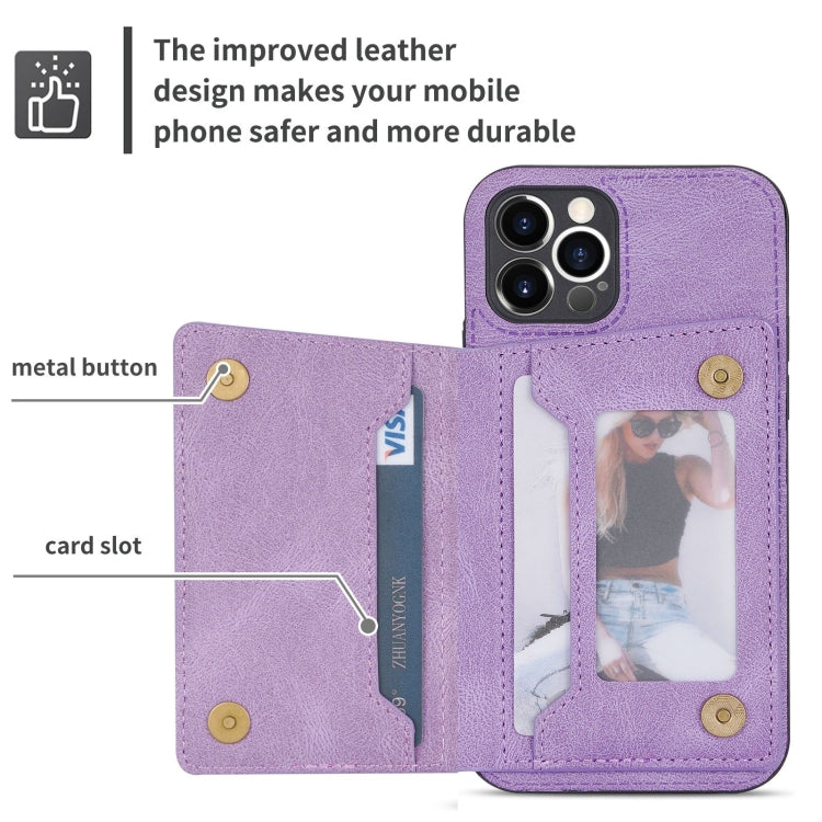 For iPhone 12 Pro Zipper Card Holder Phone Case