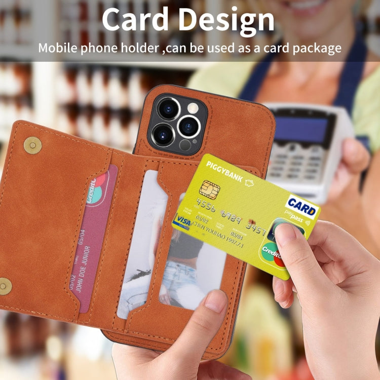 For iPhone 12 Pro Zipper Card Holder Phone Case