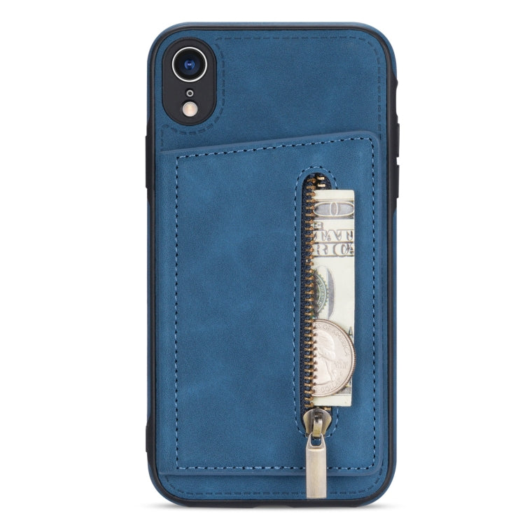 For iPhone XR Zipper Card Holder Phone Case