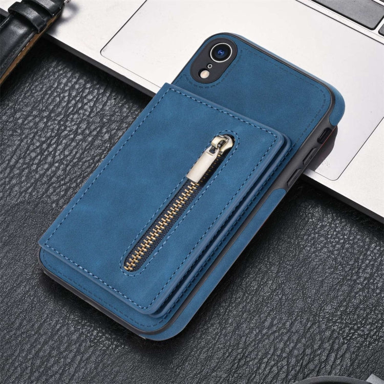 For iPhone XR Zipper Card Holder Phone Case
