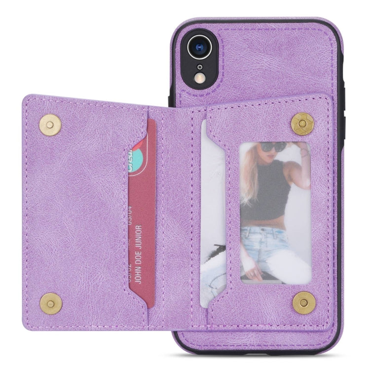 For iPhone XR Zipper Card Holder Phone Case