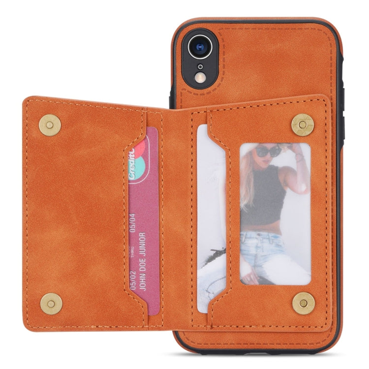 For iPhone XR Zipper Card Holder Phone Case