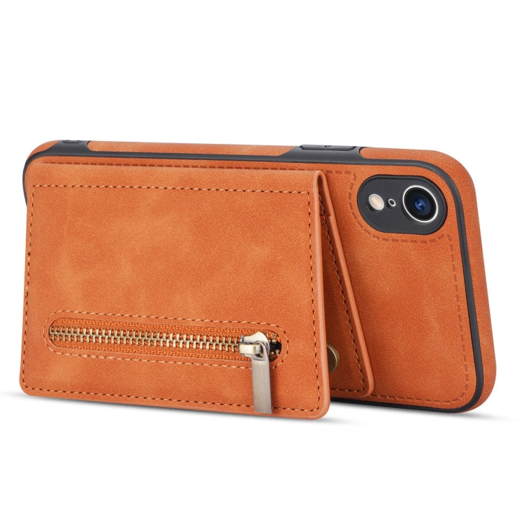 For iPhone XR Zipper Card Holder Phone Case