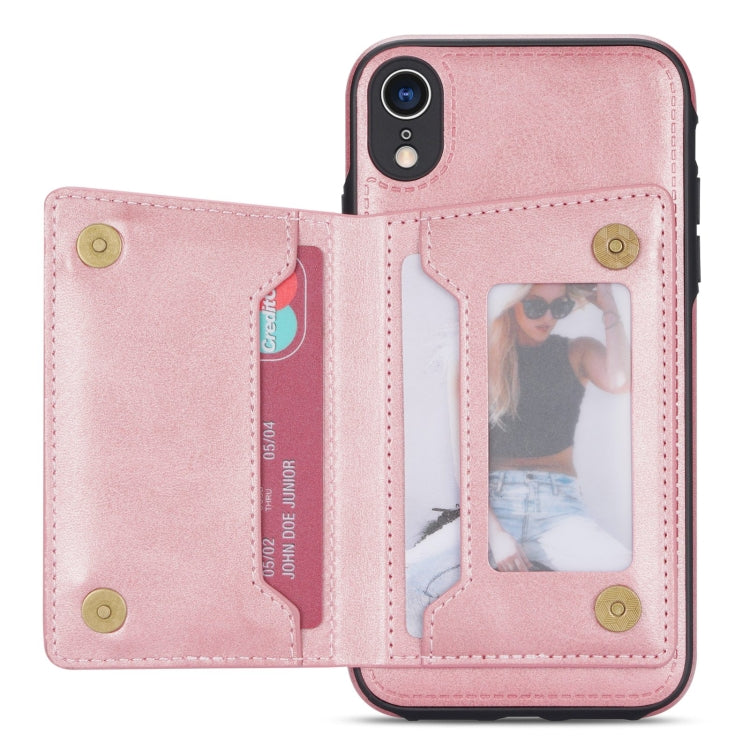 For iPhone XR Zipper Card Holder Phone Case