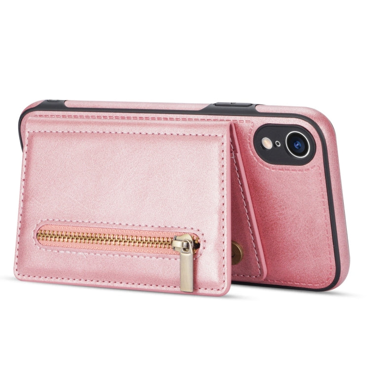 For iPhone XR Zipper Card Holder Phone Case