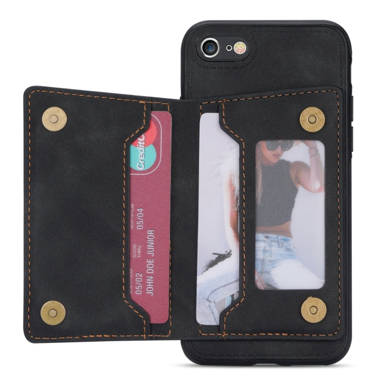 For iPhone SE 2022 / SE 2020 / 8 / 7 Zipper Card Holder Phone Case