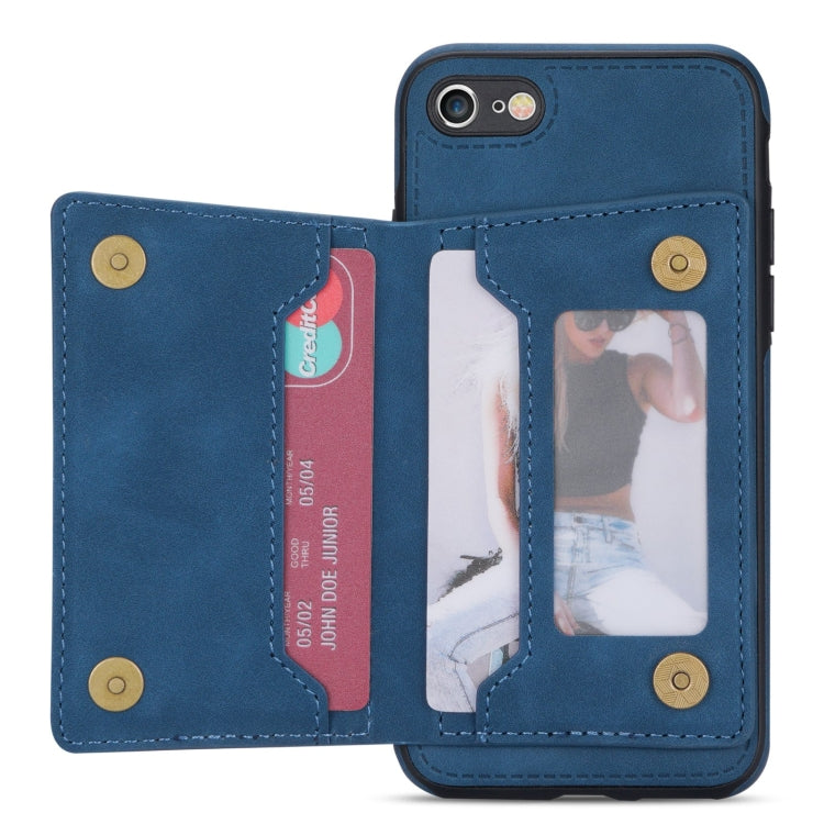 For iPhone SE 2022 / SE 2020 / 8 / 7 Zipper Card Holder Phone Case