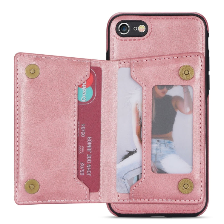 For iPhone SE 2022 / SE 2020 / 8 / 7 Zipper Card Holder Phone Case