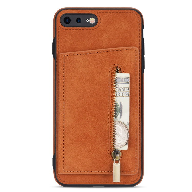 Zipper Card Holder Phone Case For iPhone 8 Plus / 7 Plus