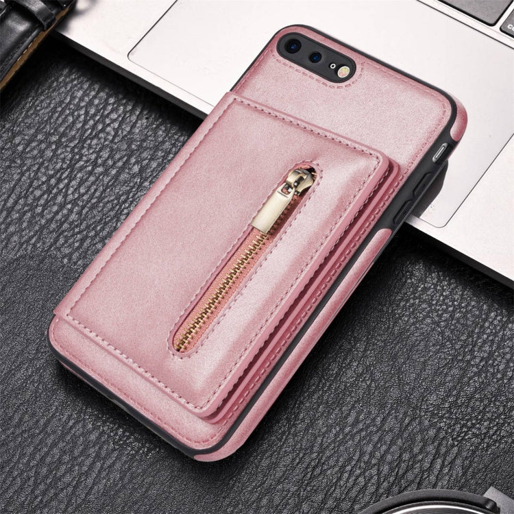 Zipper Card Holder Phone Case For iPhone 8 Plus / 7 Plus