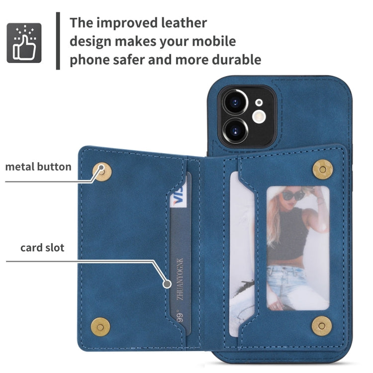 For iPhone 12 mini Zipper Card Holder Phone Case