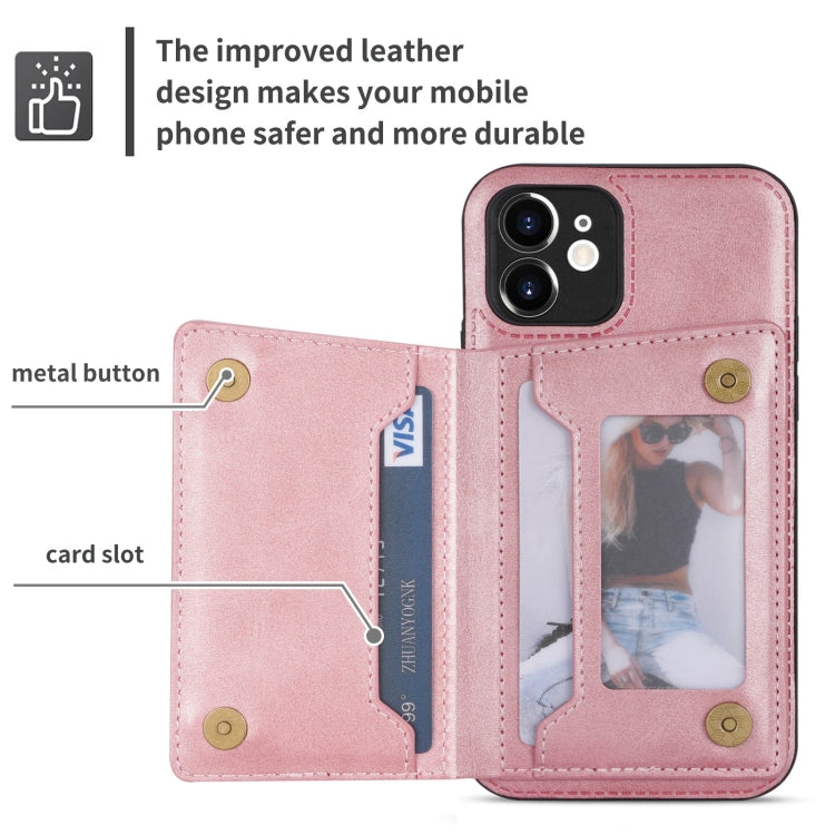 For iPhone 12 mini Zipper Card Holder Phone Case