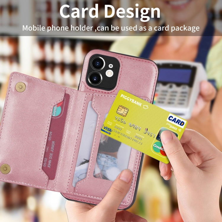 For iPhone 12 mini Zipper Card Holder Phone Case
