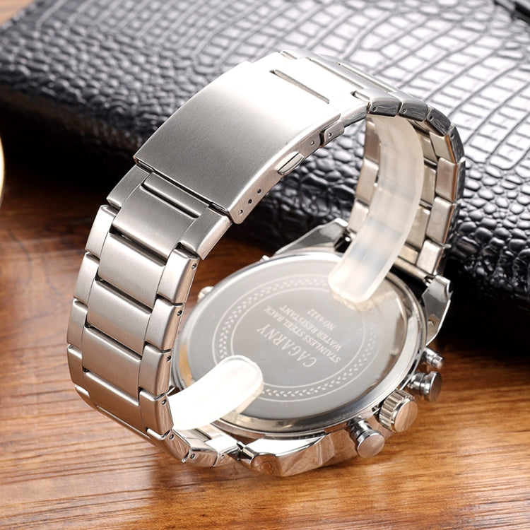 CAGARNY 6822 Four Time Display Dual Movement Steel Band Watch For Men(Silver Shell Steel Band)