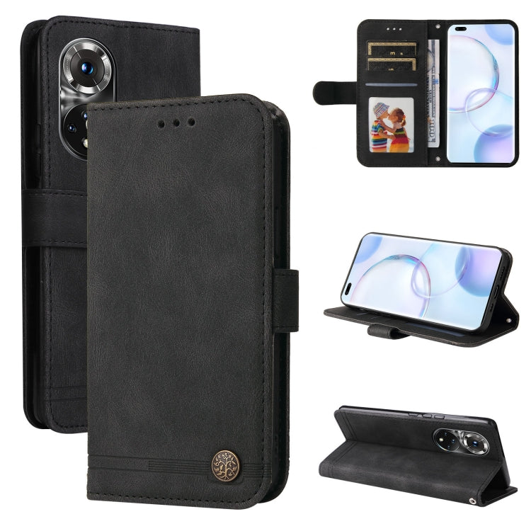 For Honor 50 Pro / Huawei nova 9 Pro Skin Feel Life Tree Metal Button Leather Phone Case