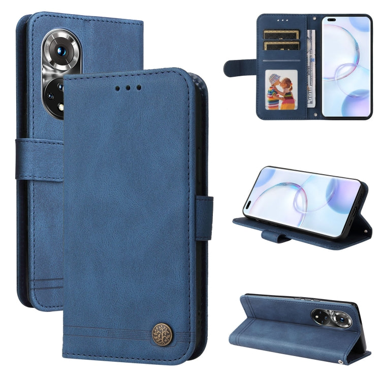 For Honor 50 Pro / Huawei nova 9 Pro Skin Feel Life Tree Metal Button Leather Phone Case