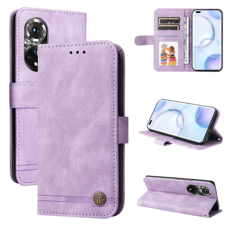 For Honor 50 Pro / Huawei nova 9 Pro Skin Feel Life Tree Metal Button Leather Phone Case