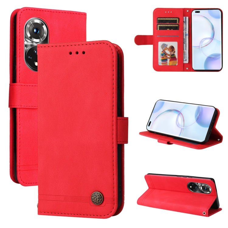 For Honor 50 Pro / Huawei nova 9 Pro Skin Feel Life Tree Metal Button Leather Phone Case