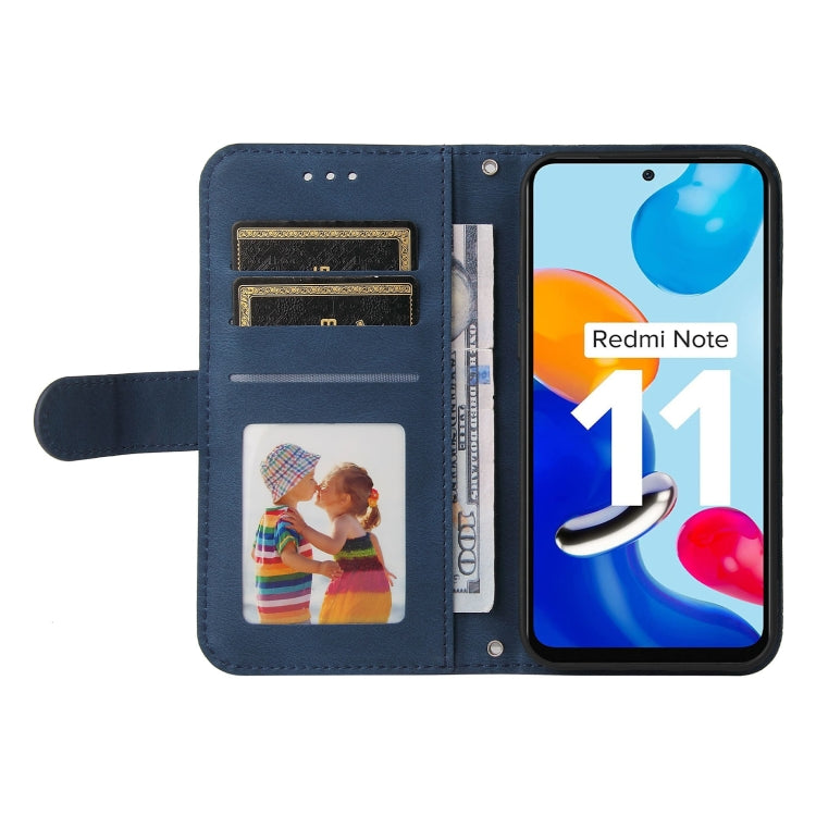 For Infinix Note 11 Skin Feel Life Tree Metal Button Leather Phone Case