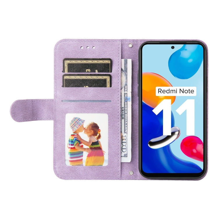 For Infinix Note 11 Skin Feel Life Tree Metal Button Leather Phone Case