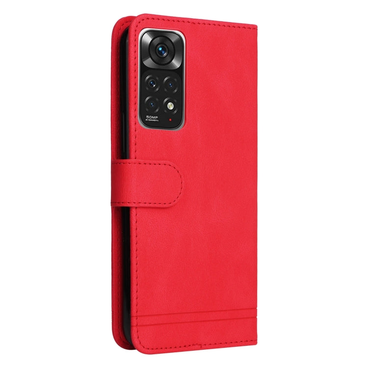 For Infinix Note 11 Skin Feel Life Tree Metal Button Leather Phone Case