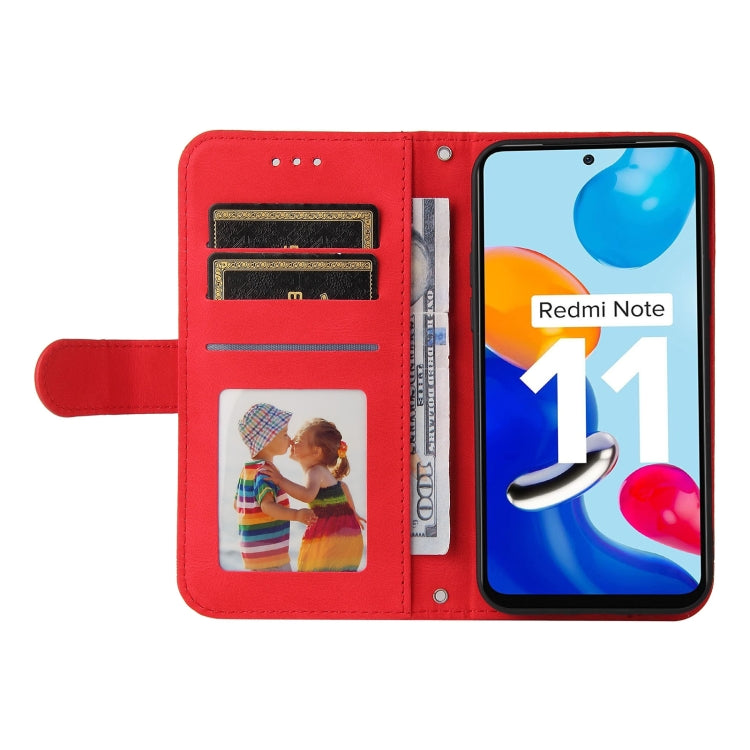 For Infinix Note 11 Skin Feel Life Tree Metal Button Leather Phone Case