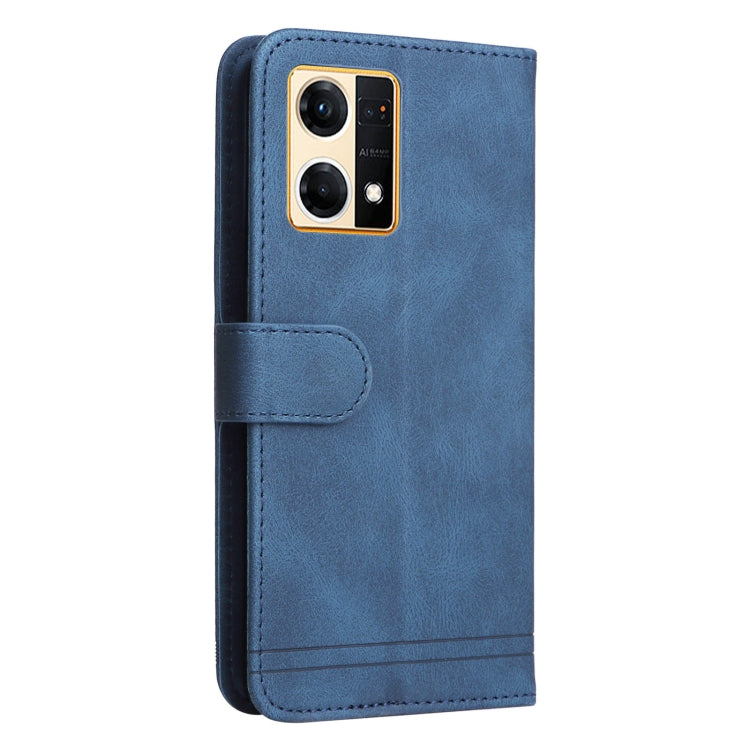 For OPPO Reno7 4G / F21 Pro 4G Skin Feel Life Tree Metal Button Leather Phone Case