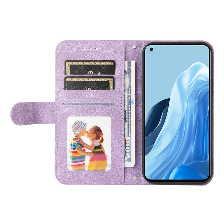 For OPPO Reno7 4G / F21 Pro 4G Skin Feel Life Tree Metal Button Leather Phone Case