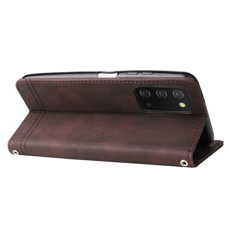 For Samsung Galaxy A03s US Version Skin Feel Life Tree Metal Button Leather Phone Case