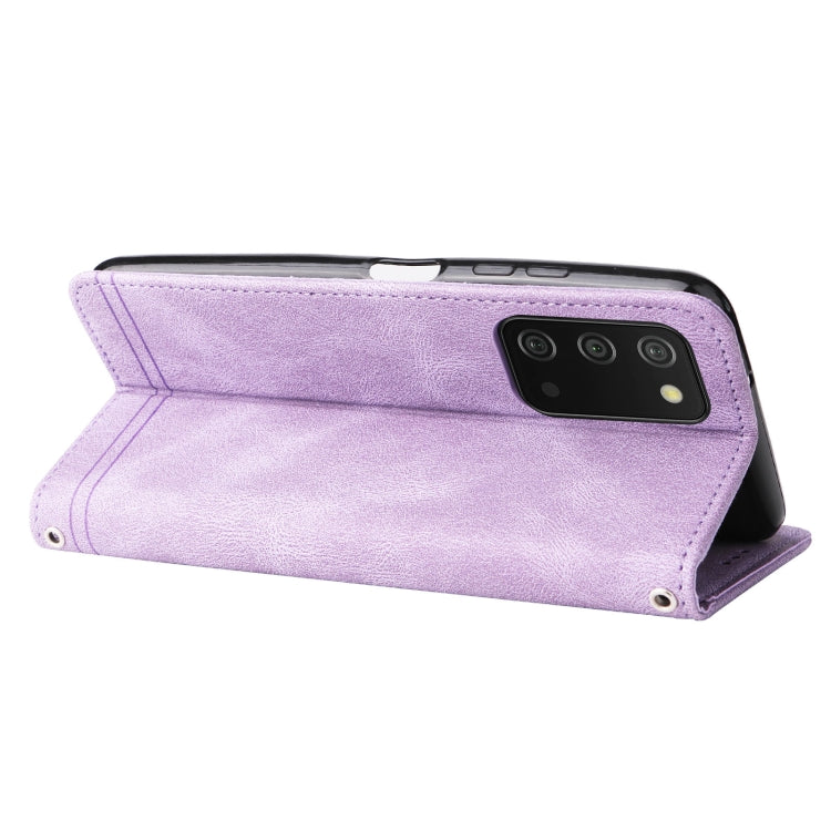 For Samsung Galaxy A03s US Version Skin Feel Life Tree Metal Button Leather Phone Case