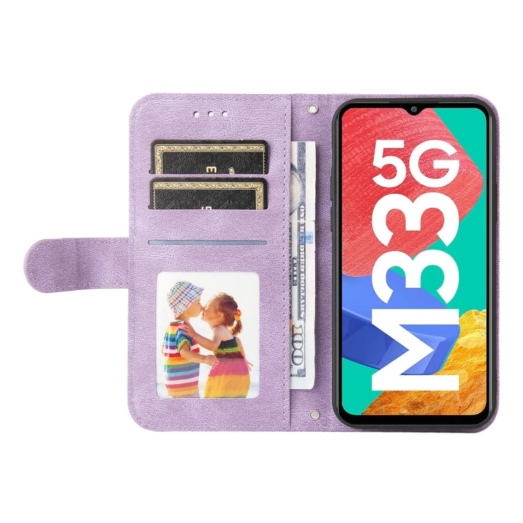 For Samsung Galaxy M33 5G Global Skin Feel Life Tree Metal Button Leather Phone Case