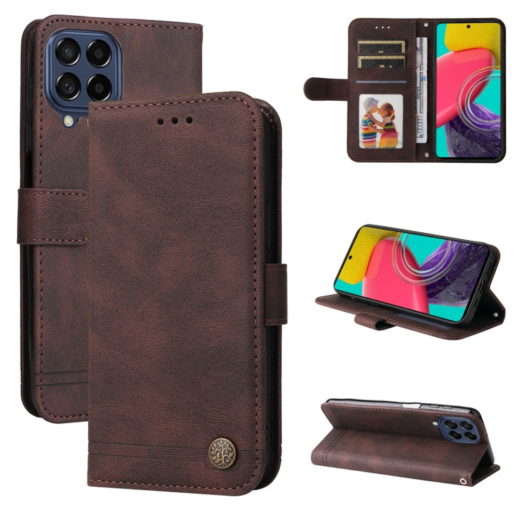 For Samsung Galaxy M53 5G Skin Feel Life Tree Metal Button Leather Phone Case