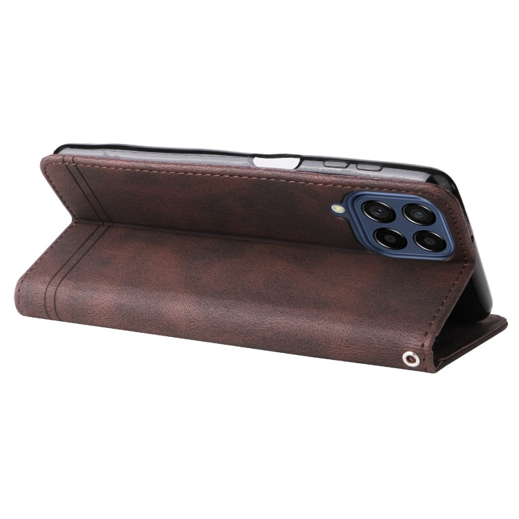 For Samsung Galaxy M53 5G Skin Feel Life Tree Metal Button Leather Phone Case
