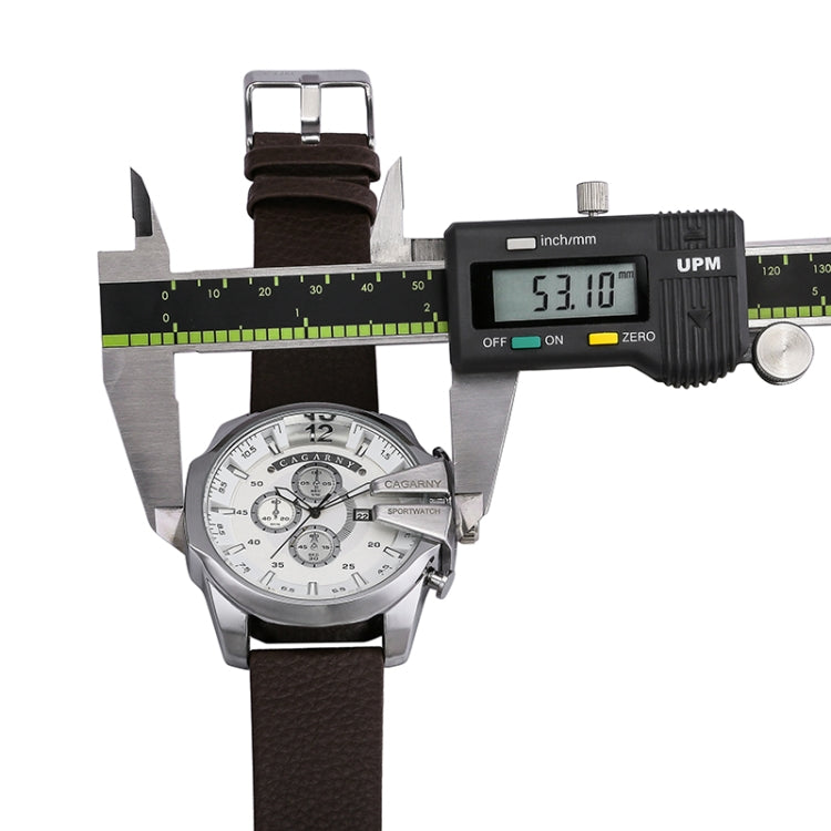 CAGARNY 6839 Irregular Large Dial Leather Band Quartz Sports Watch For Men