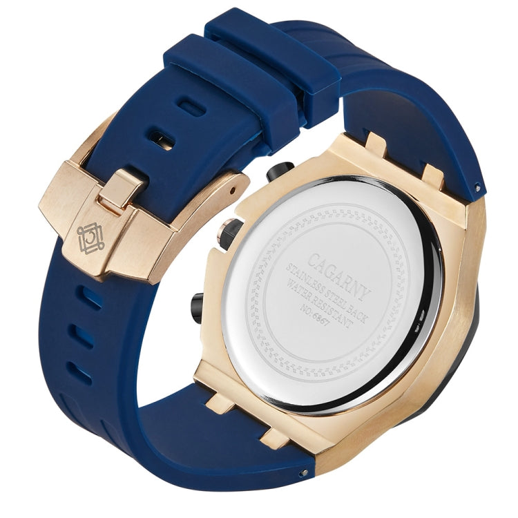 CAGARNY 6867 Six-Needle Multifunctional Quartz Sports Watch for Men