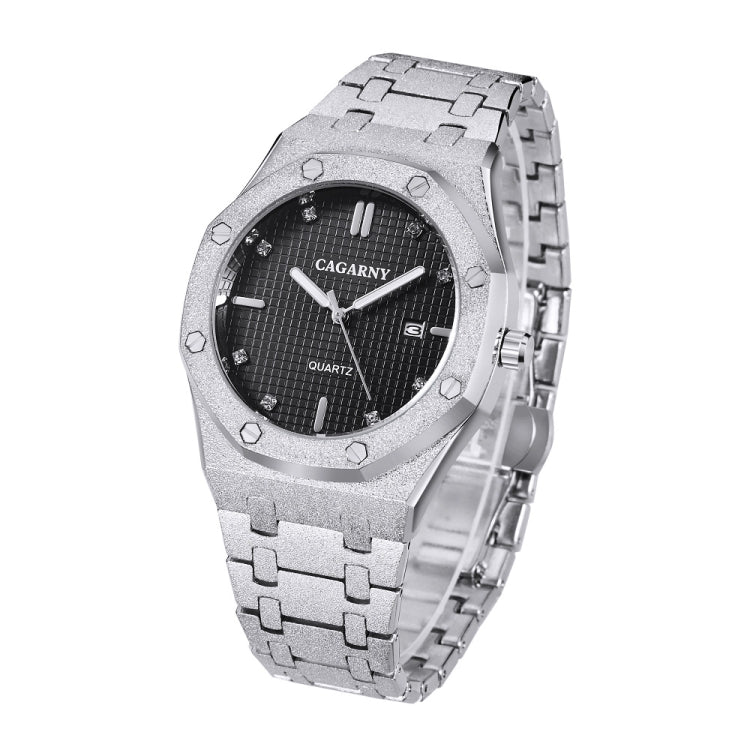 CAGARNY 6885 Simple Stone Surface Quartz Steel Band Watch For Men
