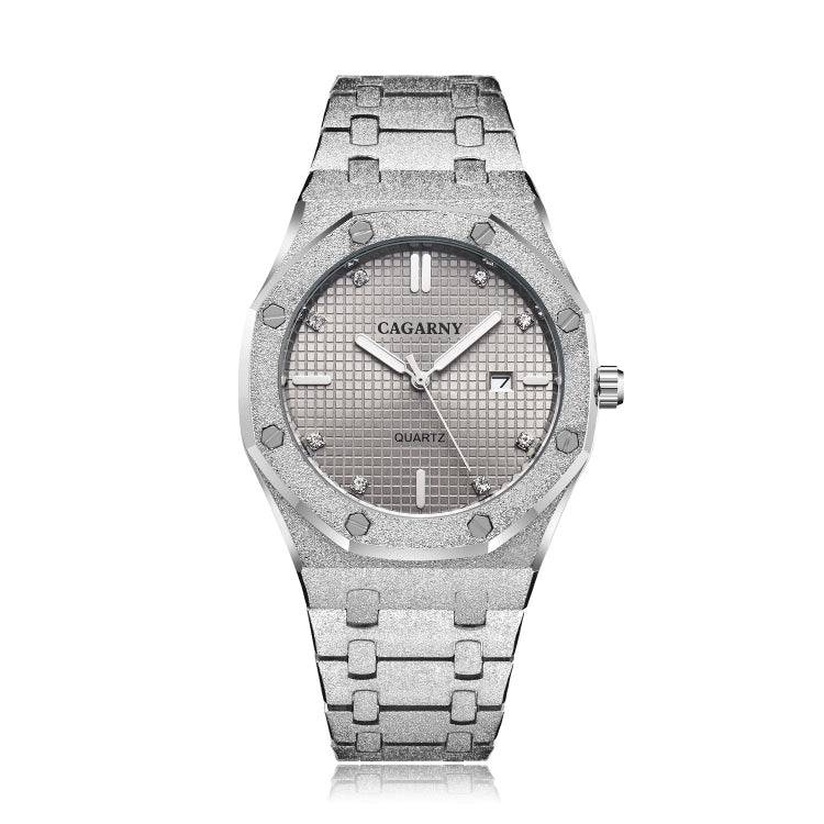 CAGARNY 6885 Simple Stone Surface Quartz Steel Band Watch For Men