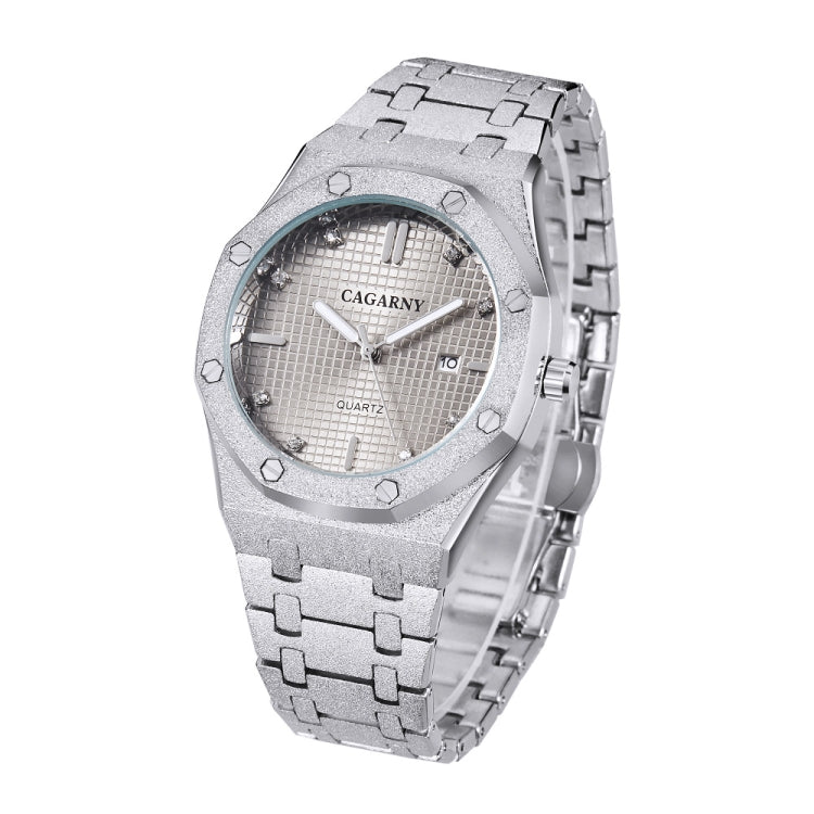 CAGARNY 6885 Simple Stone Surface Quartz Steel Band Watch For Men