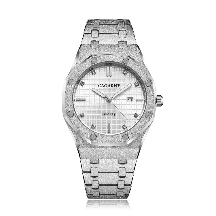 CAGARNY 6885 Simple Stone Surface Quartz Steel Band Watch For Men
