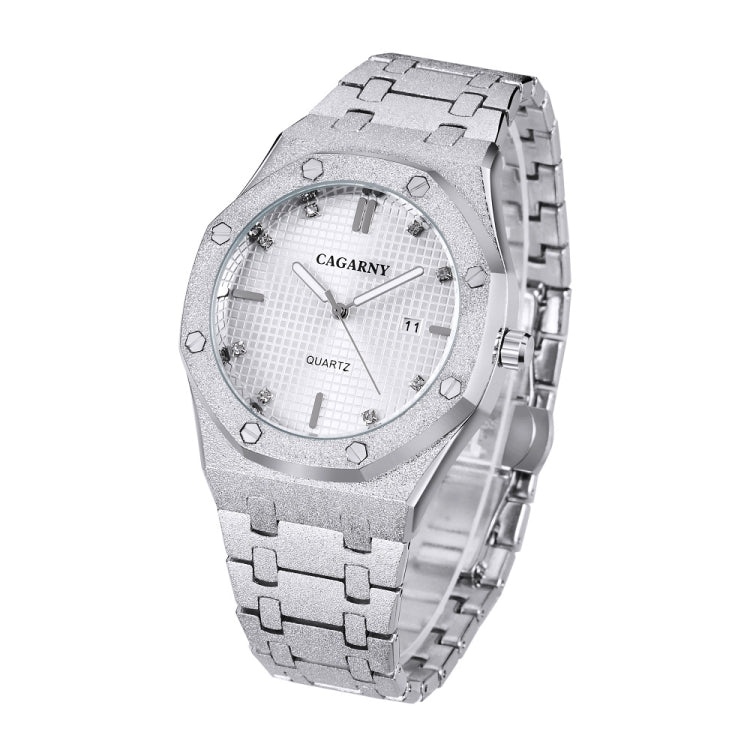CAGARNY 6885 Simple Stone Surface Quartz Steel Band Watch For Men