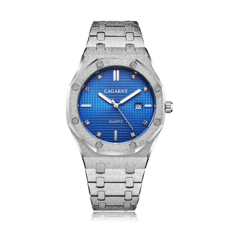 CAGARNY 6885 Simple Stone Surface Quartz Steel Band Watch For Men