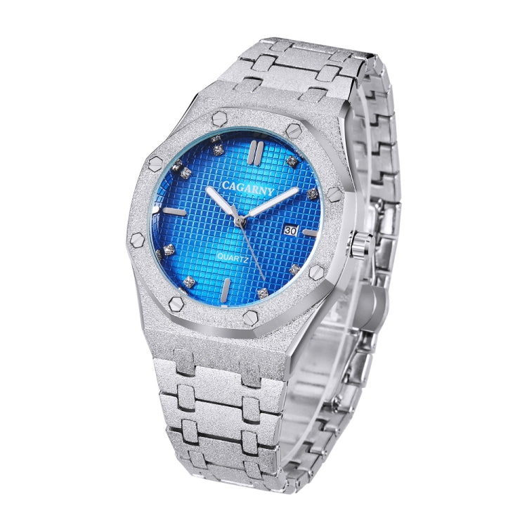 CAGARNY 6885 Simple Stone Surface Quartz Steel Band Watch For Men
