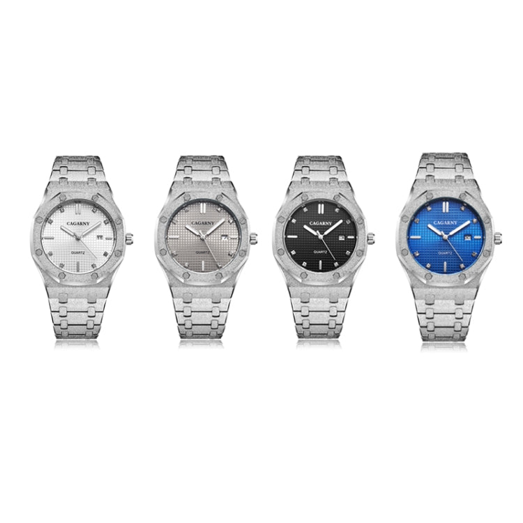 CAGARNY 6885 Simple Stone Surface Quartz Steel Band Watch For Men