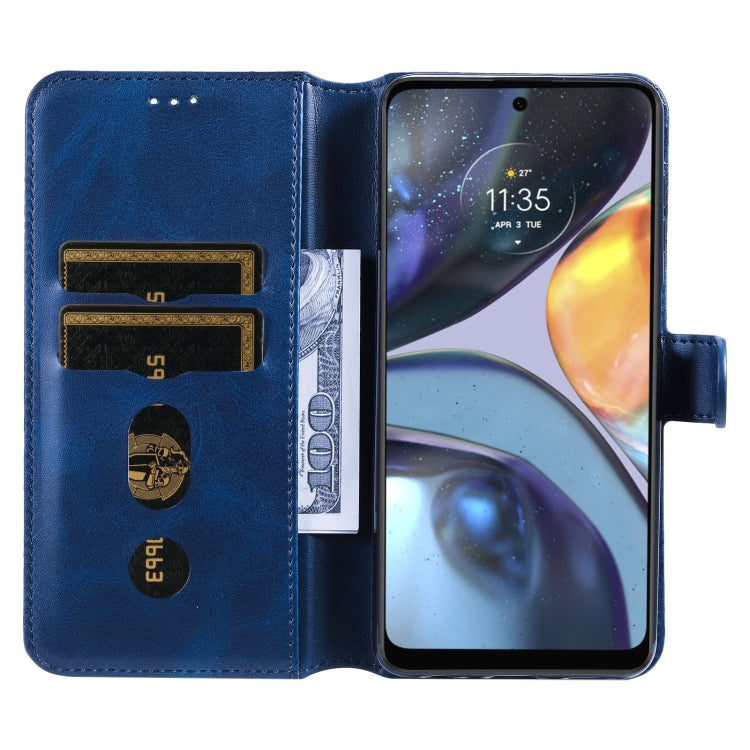 For Motorola Moto G22 Classic Calf Texture Flip Leather Phone Case