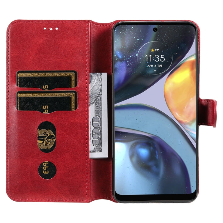 For Motorola Moto G22 Classic Calf Texture Flip Leather Phone Case